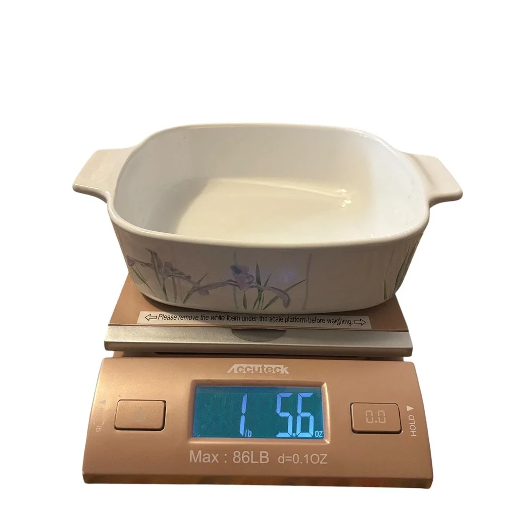 Corning Ware A-1-B 1 Liter Casserole Dish Floral Iris Square Baking‎ Pan